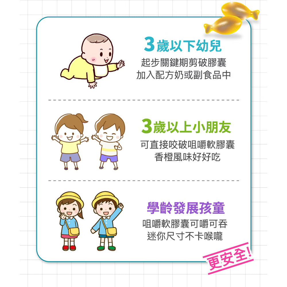 【孕哺兒】幼兒童-85%高純度魚油DHA-香橙口味|健康e學院